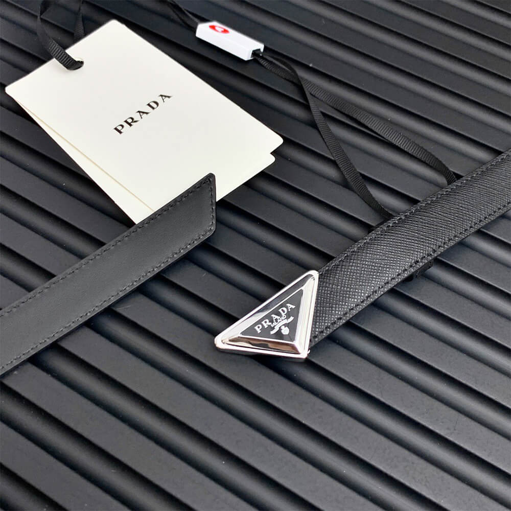 Pra*a Saffiano leather belt