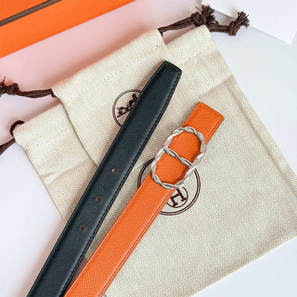 H**me5 Twisted Link & Leather Reversible Belt Buckle 24 mm